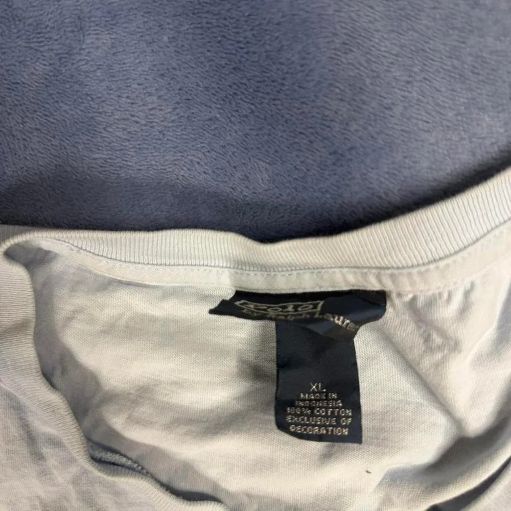 Ralph‎ Lauren baby blue t-shirt with yellow logo Size XL